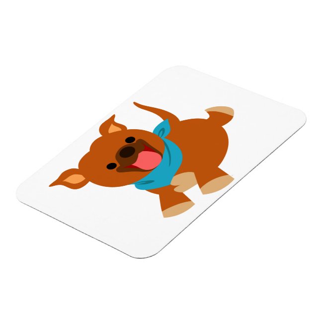 Niedlich Happy Cartoon Staffie Flexible Magnet (Linke Seite)