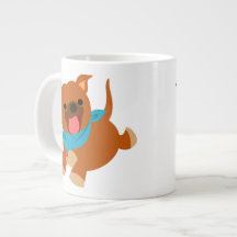 Niedlich Happy Cartoon Staffie Jumbo Tasse