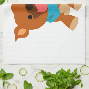 Niedlich Happy Cartoon Staffie Kitchtuch Geschirrtuch