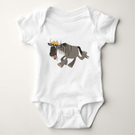 Niedlich Happy Cartoon Wildebeest Baby Strampler