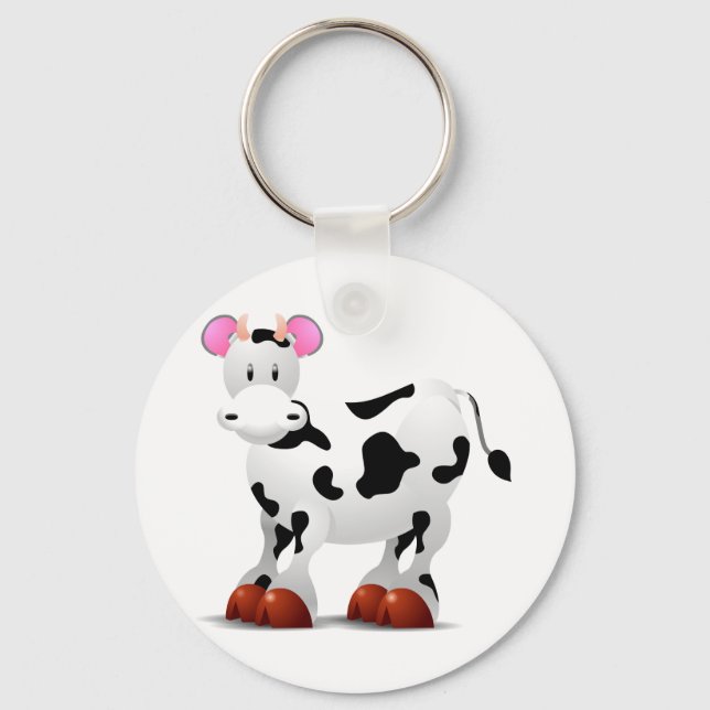 Niedlich Happy Cow Cartoons Schlüsselanhänger (Vorderseite)