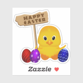 Niedlich Happy Easter Baby Chick Aufkleber