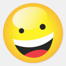 Niedlich Happy Emoji Laughing Face Party Time Symb Runder Aufkleber