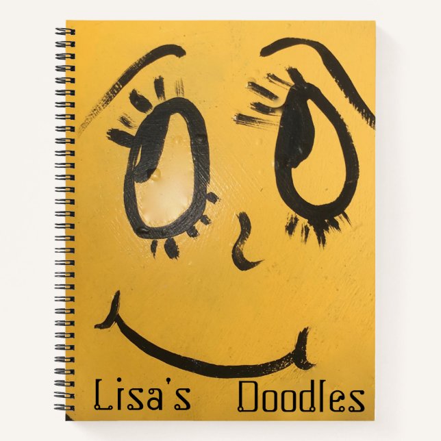 Niedlich Happy Face Doodle Notizbuch (Vorderseite)