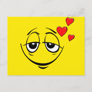 Niedlich Happy Face Liebe Emoji Postkarte