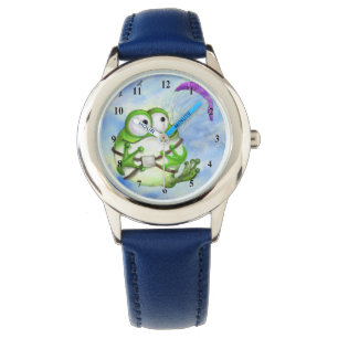 Niedlich Happy Funny Funny Frog Paraglider - Carto Armbanduhr