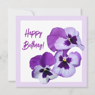 Niedlich Happy Geburtstag hübsche lila Panik Blume Karte
