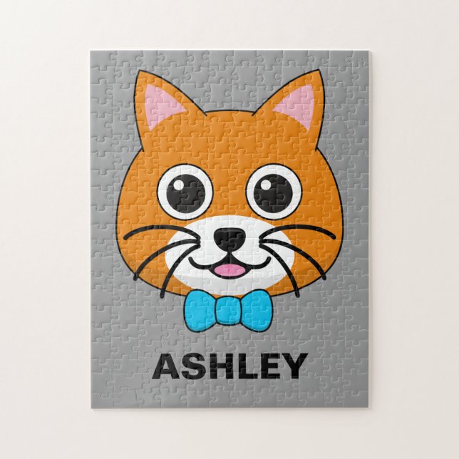Niedlich Happy Ginger Cat mit Papillon | Personali (Vertikal)