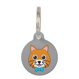 Niedlich Happy Ginger Cat mit Papillon   Personali Haustiermarke