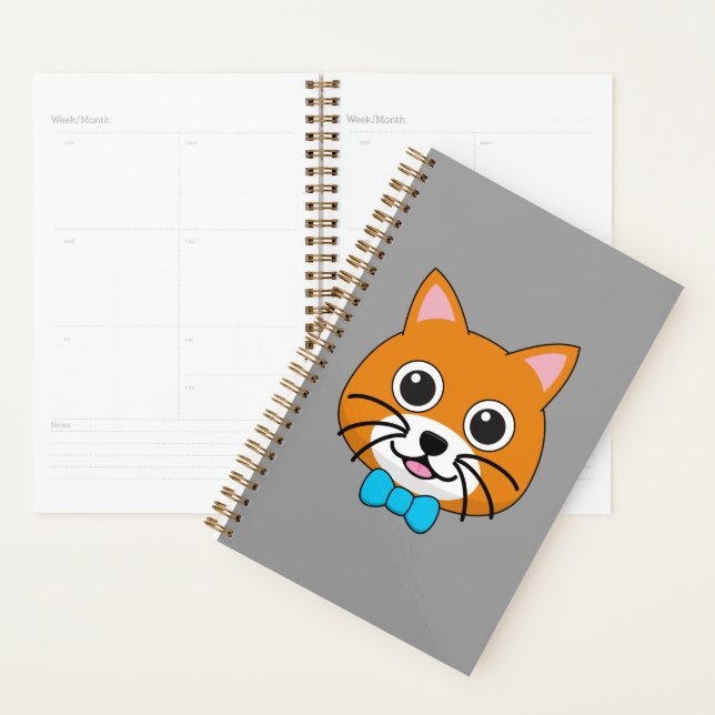 Niedlich Happy Ginger Cat mit Papillon Planer (Anzeige)
