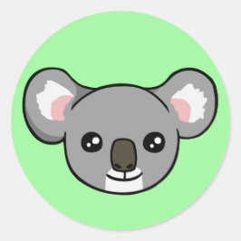 Niedlich Happy Gray Koala Gesicht Zeichnend Sticke Runder Aufkleber