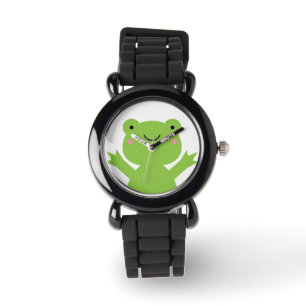 Niedlich Happy Green Frog Wrist Watch Armbanduhr