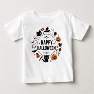 Niedlich Happy Halloween Cat Pumpkin Kids T-Shirt