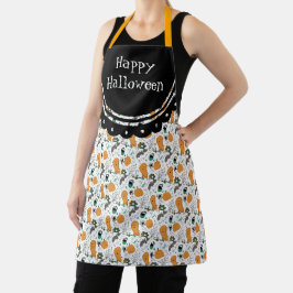Niedlich Happy Halloween Doodles Illustration Schürze