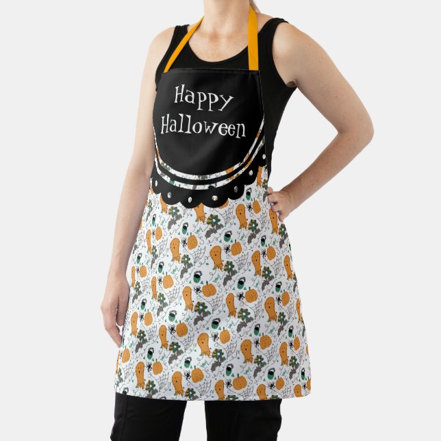 Niedlich Happy Halloween Doodles Illustration Schürze (InSitu)