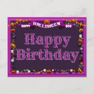 Niedlich Happy Halloween/Geburtstag Postkarte