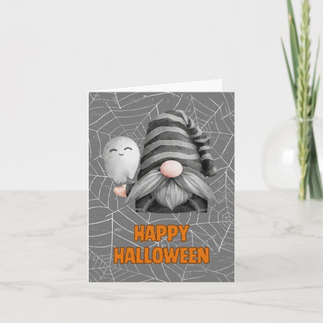 Niedlich Happy Halloween Gonk Karte (Vorderseite)