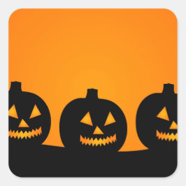 Niedlich Happy Halloween Kürbislaterne Quadratischer Aufkleber
