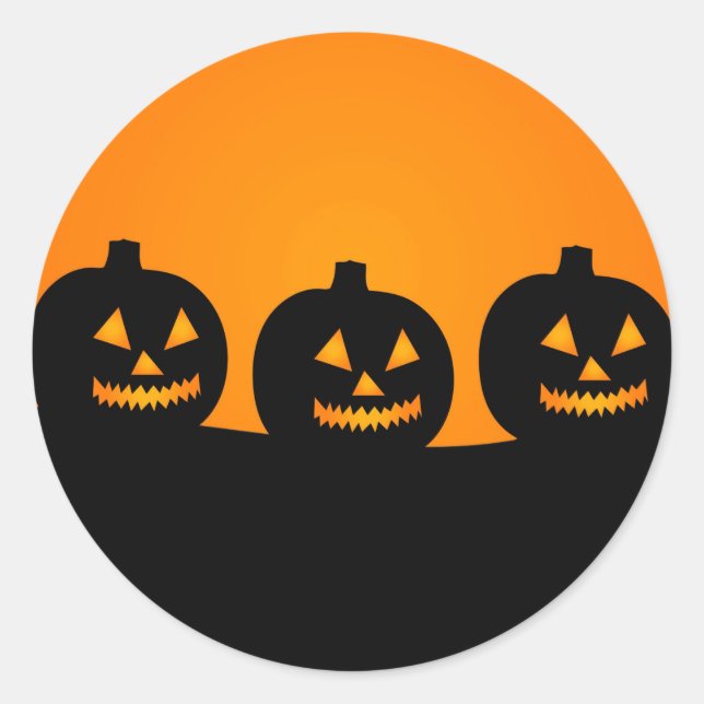 Niedlich Happy Halloween Kürbislaterne Runder Aufkleber (Vorderseite)