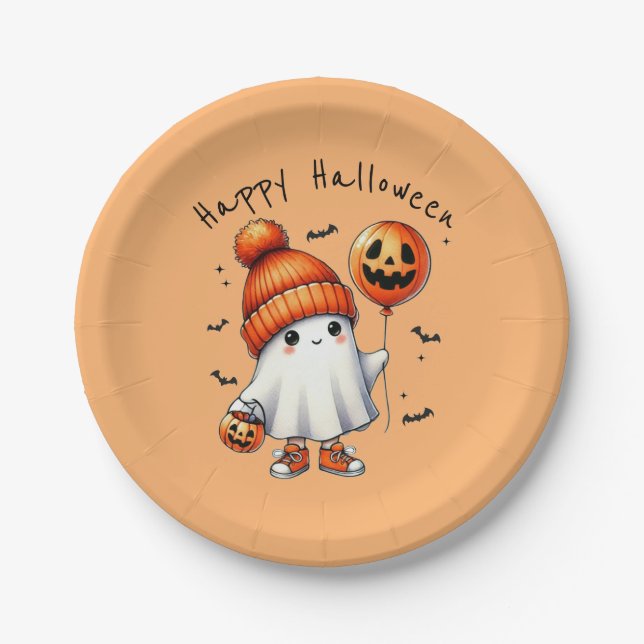 Niedlich Happy Halloween Party Papierplatte Pappteller (Vorderseite)