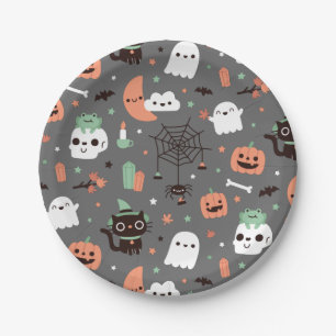 Niedlich Happy Halloween Pattern Party Supplies Pappteller