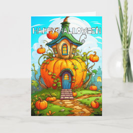Niedlich Happy Halloween Pumpkin House Karte