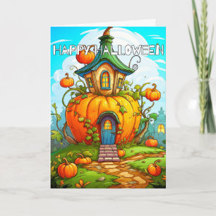 Niedlich Happy Halloween Pumpkin House Karte