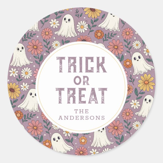 Niedlich Happy Halloween Round Stickers (Vorderseite)