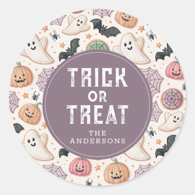 Niedlich Happy Halloween Round Stickers (Vorderseite)