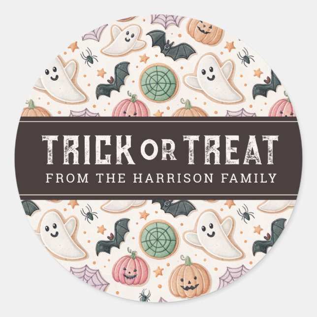 Niedlich Happy Halloween Round Stickers (Vorderseite)