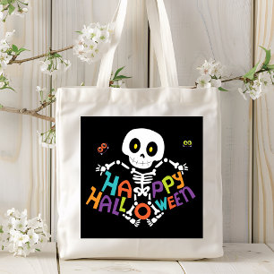 Niedlich Happy Halloween Skeleton Tragetasche