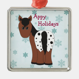 Niedlich Happy Holidays Blanket Appaloosa Silbernes Ornament