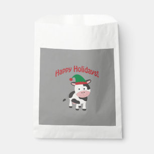 Niedlich Happy Holidays Weihnachtself Kuh Geschenktütchen