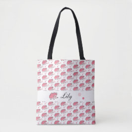 Niedlich Happy Igel Muster Rosa Weiß Tasche