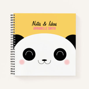 Niedlich Happy Kawaii Panda Bear Notizbuch