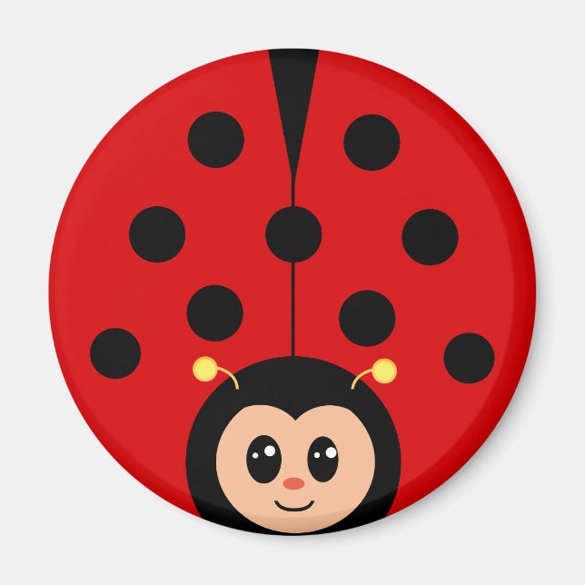 Niedlich Happy Lady Bug Cartoon Magnet (Vorne)