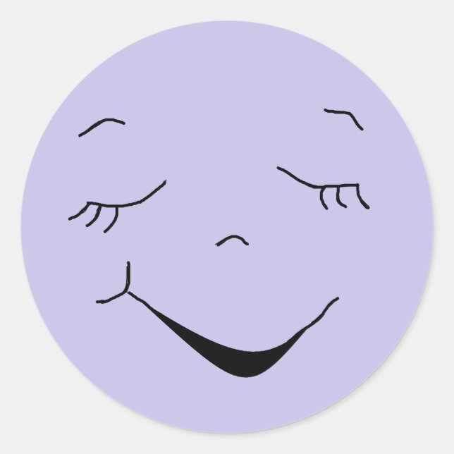 Niedlich Happy Lila Alberne Sticker (Vorderseite)