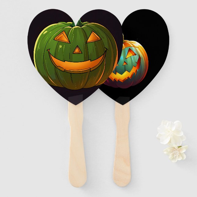 Niedlich Happy Little Pumpkin Fächer (Vorne und Hinten)