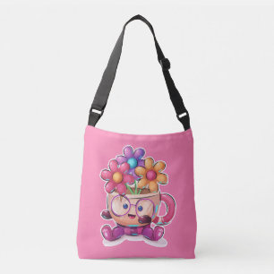 Niedlich Happy Little Tee Cup Tragetaschen Mit Langen Trägern
