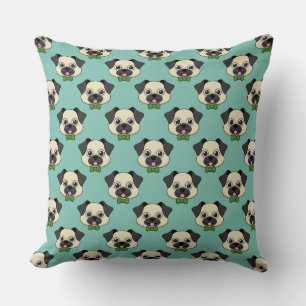 Niedlich Happy Mops Dog mit Papillon Kissen