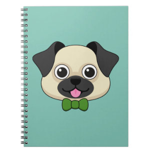 Niedlich Happy Mops Dog mit Papillon Notizblock