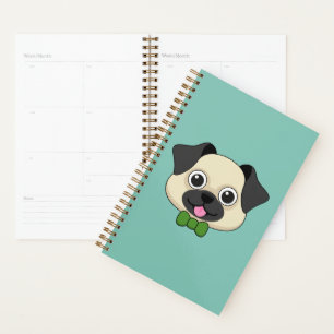 Niedlich Happy Mops Dog mit Papillon Planer
