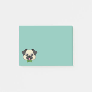 Niedlich Happy Mops Dog mit Papillon Post-it Klebezettel