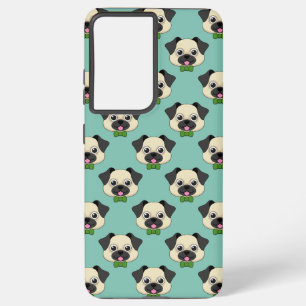 Niedlich Happy Mops Dog mit Papillon Samsung Galaxy Hülle