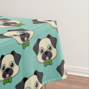 Niedlich Happy Mops Dog mit Papillon Tischdecke