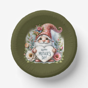 Niedlich Happy Mother's Day gnome Pappteller