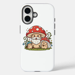 Niedlich Happy Mushroom Family Printed iPhone Case