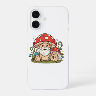 Niedlich Happy Mushroom Family Printed iPhone Case 16 Hülle
