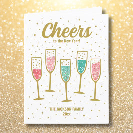 Niedlich Happy New Year Champagne Brillen Feiertagskarte