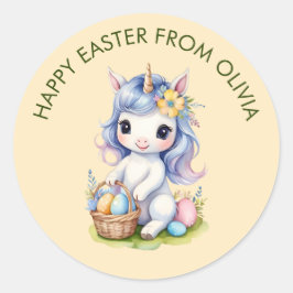 Niedlich Happy Oaster individuell anpassbare Einho Runder Aufkleber